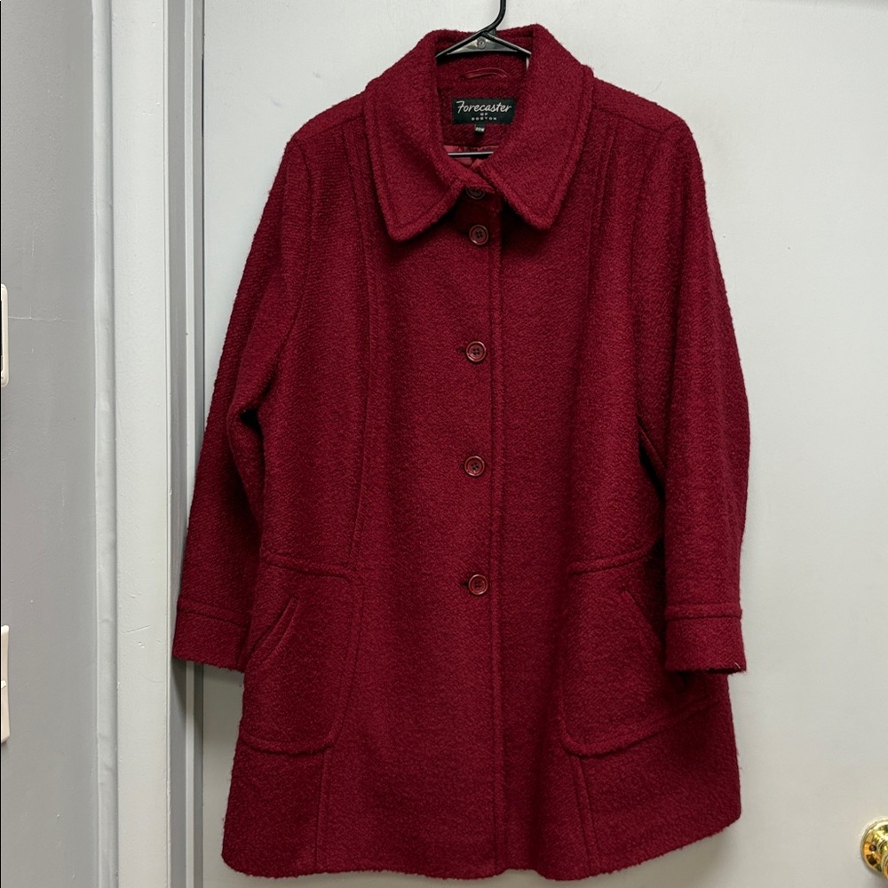 Forecaster of Boston Wool Blend Coat – Size 20W – Burgundy